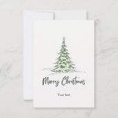 Fügen Sie Ihren Text Adable Aquarell Weihnachtsbau Dankeskarte (Vorderseite)