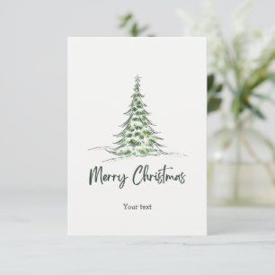 Fügen Sie Ihren Text Adable Aquarell Weihnachtsbau Dankeskarte
