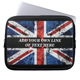 Fügen Sie Ihren Text auf dem englischen Flagge Kis Laptopschutzhülle