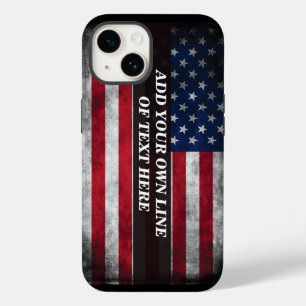 Fügen Sie Ihren Text auf der amerikanischen Flagge Case-Mate iPhone 14 Hülle