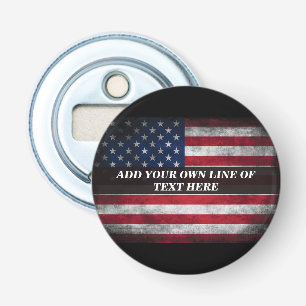 Fügen Sie Ihren Text auf der amerikanischen Flagge Flaschenöffner