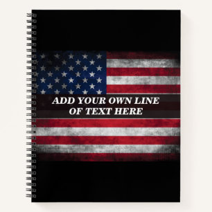Fügen Sie Ihren Text auf der amerikanischen Flagge Notizblock