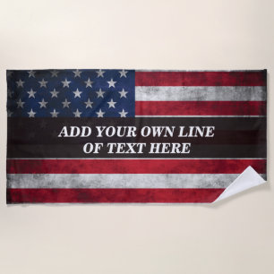 Fügen Sie Ihren Text auf der amerikanischen Flagge Strandtuch