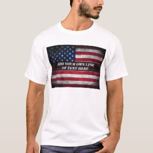 Fügen Sie Ihren Text auf der amerikanischen Flagge T-Shirt