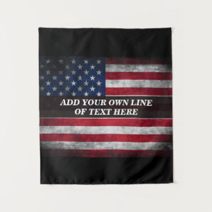 Fügen Sie Ihren Text auf der amerikanischen Flagge Wandteppich