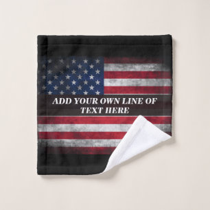 Fügen Sie Ihren Text auf der amerikanischen Flagge Waschlappen