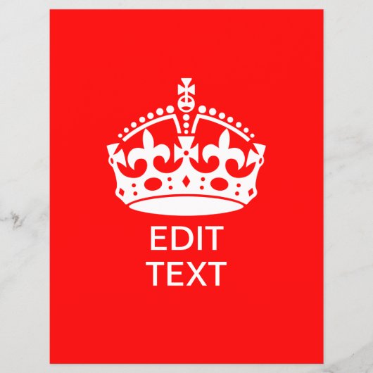 Fügen Sie Ihren Text BEHALTEN CALM CROWN auf Red C Flyer (Vorne)