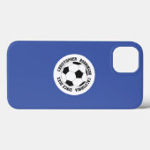 Fügen Sie Ihren Text blauer Fußball hinzu Case-Mate iPhone Hülle (Rückseite (Horizontal))