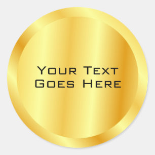 Fügen Sie Ihren Text Custom Template Faux Gold hin Runder Aufkleber