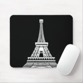 Fügen Sie Ihren Text ein B&W Pop Art Eiffel Tower  Mousepad (Mit Mouse)