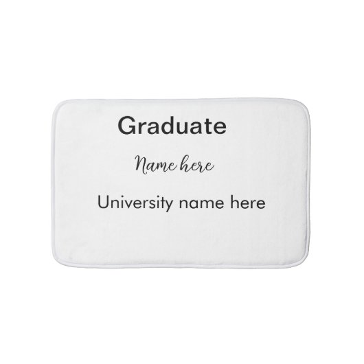 Fügen Sie Ihren Text einfachen Absolvent hinzufüge Badematte (Vorderseite)