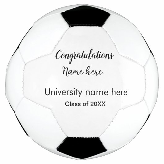 Fügen Sie Ihren Text einfachen Absolvent hinzufüge Fußball (Vorderseite)