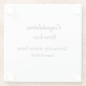 Fügen Sie Ihren Text einfachen Absolvent hinzufüge Glasuntersetzer (Rückseite)