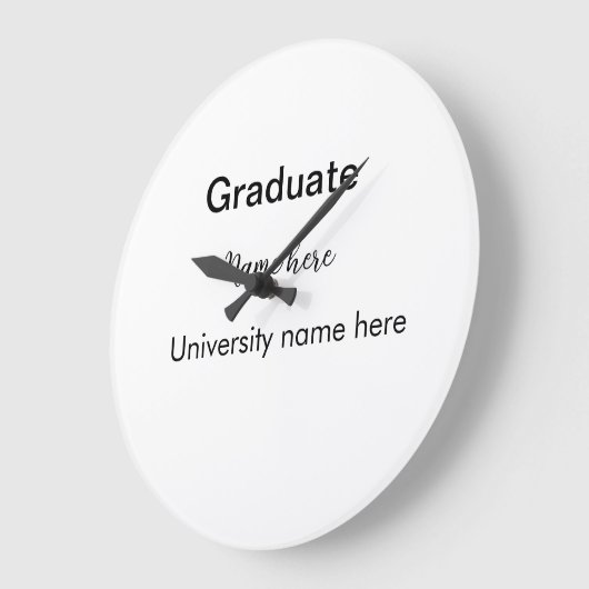 Fügen Sie Ihren Text einfachen Absolvent hinzufüge Große Wanduhr (Winkel)