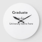Fügen Sie Ihren Text einfachen Absolvent hinzufüge Große Wanduhr (Vorderseite)