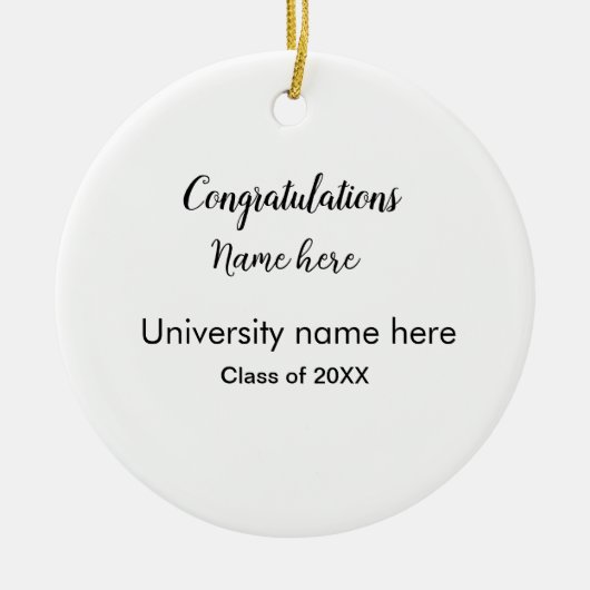 Fügen Sie Ihren Text einfachen Absolvent hinzufüge Keramik Ornament (Vorne)