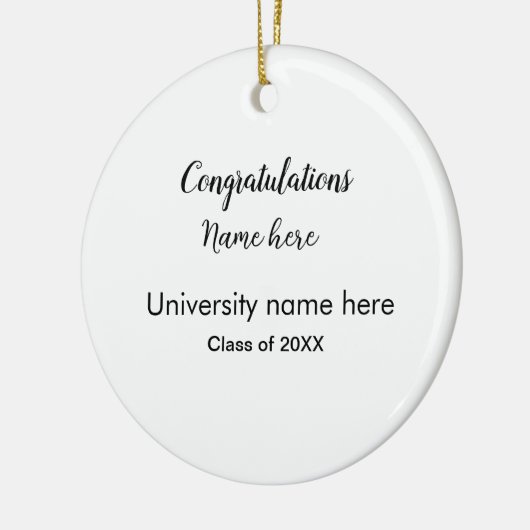 Fügen Sie Ihren Text einfachen Absolvent hinzufüge Keramik Ornament (Links)