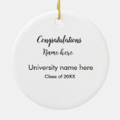 Fügen Sie Ihren Text einfachen Absolvent hinzufüge Keramik Ornament (Hinten)