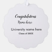 Fügen Sie Ihren Text einfachen Absolvent hinzufüge Ornament Karte (Rückseite)