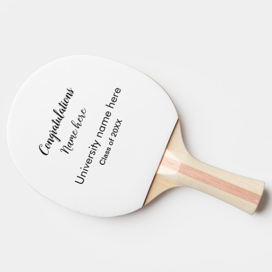 Fügen Sie Ihren Text einfachen Absolvent hinzufüge Tischtennis Schläger (Seitenansicht)