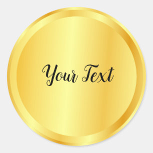 Fügen Sie Ihren Text Faux Gold Blanko Glamour Vorl Runder Aufkleber