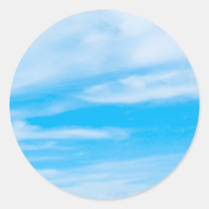 Fügen Sie Ihren Text hier Blau Himmel Wolken Natur Runder Aufkleber