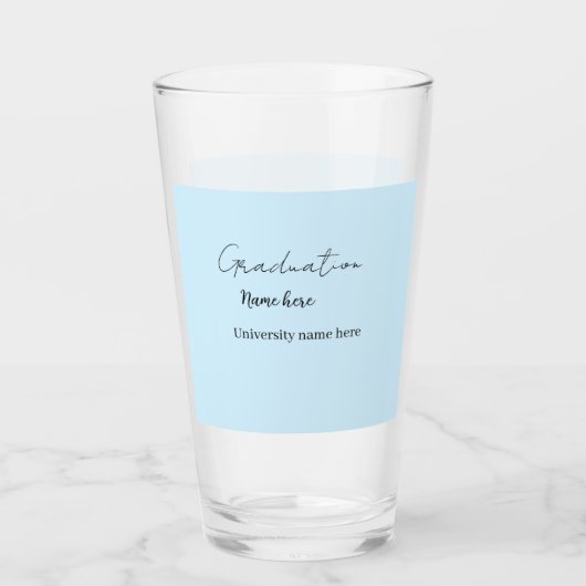 fügen Sie Ihren Text hinzu einfache Absolventen fü Glas (Vorderseite)