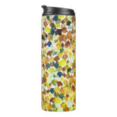 Fügen Sie Ihren Text hinzu! Fallende Blätter Wasse Thermosbecher (Nach rechts gedreht)