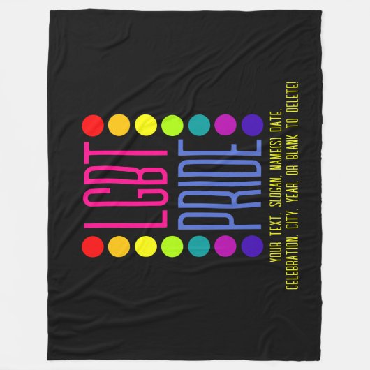Fügen Sie Ihren Text hinzu, LGBT-Stolz Rosa Blau + Fleecedecke (Vorderseite)