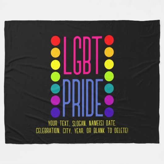 Fügen Sie Ihren Text hinzu, LGBT-Stolz Rosa Blau + Fleecedecke (Vorderseite (Horizontal))