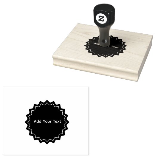 Fügen Sie Ihren Text Holzgriff Jet Black Horizonta Gummistempel (Stempel)