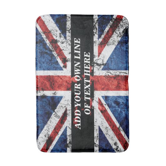 Fügen Sie Ihren Text in englischer Flagge Throw Pi Badematte (Vorderseite Vertikal)