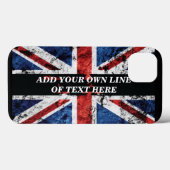 Fügen Sie Ihren Text in englischer Flagge Throw Pi Case-Mate iPhone Hülle (Rückseite (Horizontal))