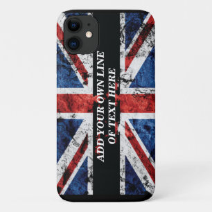 Fügen Sie Ihren Text in englischer Flagge Throw Pi Case-Mate iPhone Hülle