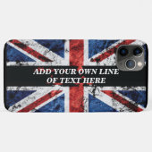 Fügen Sie Ihren Text in englischer Flagge Throw Pi Case-Mate iPhone Hülle (Rückseite (Horizontal))