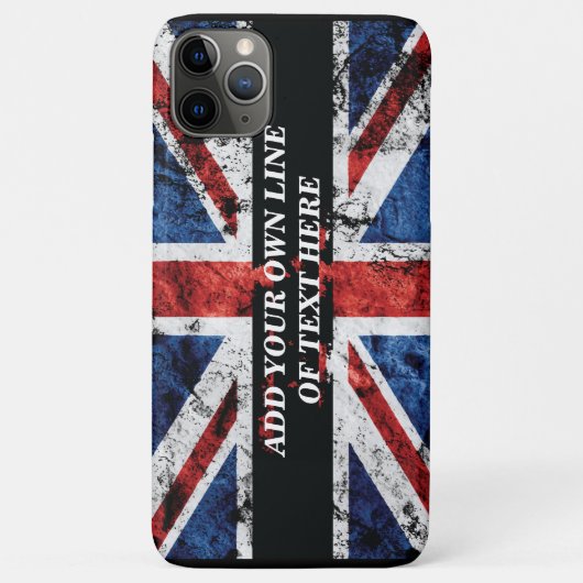 Fügen Sie Ihren Text in englischer Flagge Throw Pi Case-Mate iPhone Hülle (Rückseite)
