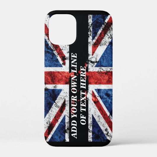 Fügen Sie Ihren Text in englischer Flagge Throw Pi Case-Mate iPhone Hülle (Rückseite)