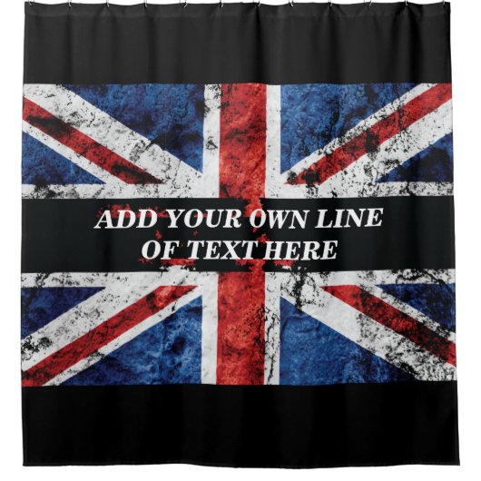 Fügen Sie Ihren Text in englischer Flagge Throw Pi Duschvorhang (Vorderseite)