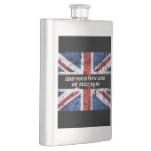 Fügen Sie Ihren Text in englischer Flagge Throw Pi Flachmann (Rechts)