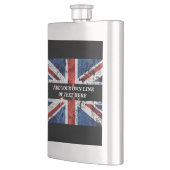 Fügen Sie Ihren Text in englischer Flagge Throw Pi Flachmann (Links)