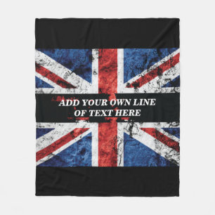Fügen Sie Ihren Text in englischer Flagge Throw Pi Fleecedecke