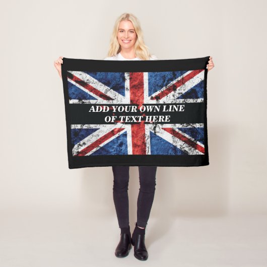 Fügen Sie Ihren Text in englischer Flagge Throw Pi Fleecedecke (Beispiel)