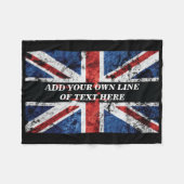 Fügen Sie Ihren Text in englischer Flagge Throw Pi Fleecedecke (Vorderseite (Horizontal))