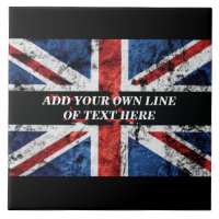 Fügen Sie Ihren Text in englischer Flagge Throw Pi