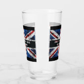 Fügen Sie Ihren Text in englischer Flagge Throw Pi Glas (Links)