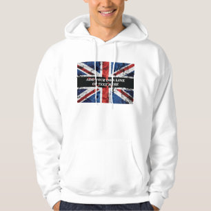 Fügen Sie Ihren Text in englischer Flagge Throw Pi Hoodie