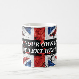 Fügen Sie Ihren Text in englischer Flagge Throw Pi Kaffeetasse