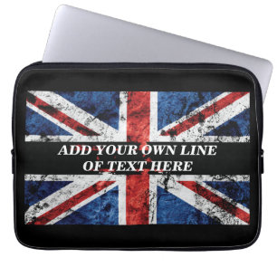 Fügen Sie Ihren Text in englischer Flagge Throw Pi Laptopschutzhülle