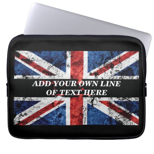 Fügen Sie Ihren Text in englischer Flagge Throw Pi Laptopschutzhülle (Vorderseite)