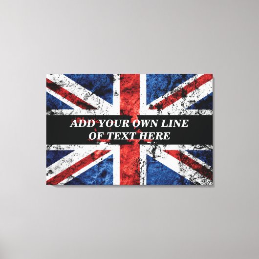 Fügen Sie Ihren Text in englischer Flagge Throw Pi Leinwanddruck (Vorderseite)